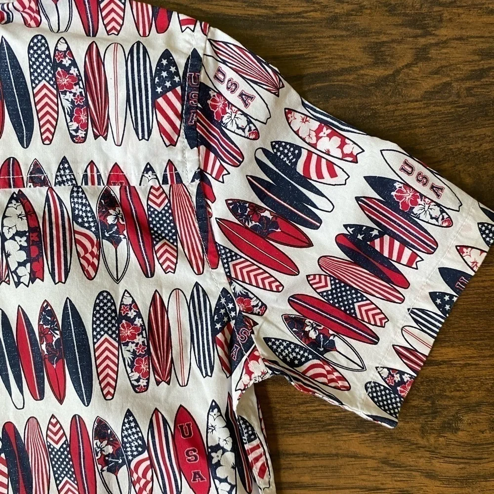 The Children’s Place, Boys, Button Down, Red/White/Blue, USA, Size 7/8, M, NWT